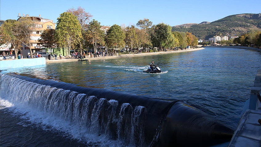 Lastik set, lastik savak, rubber dam, hidrodinamik burgu